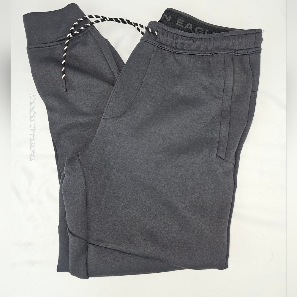 American Eagle Outfitters Dusty Black Joggers with Drawstring Medium